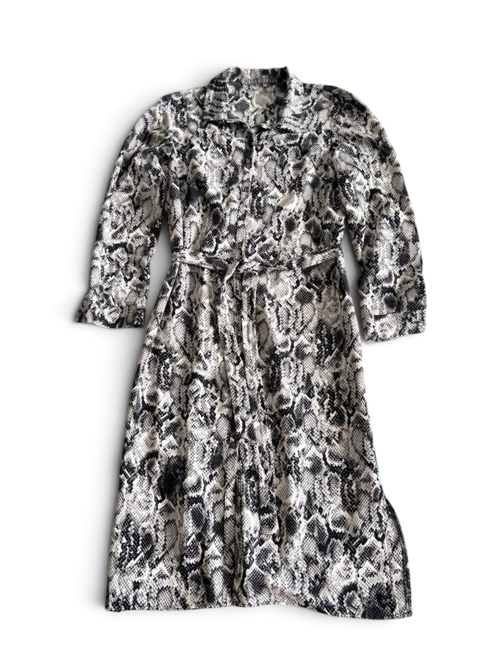 Snake Print Shirt Dress Midi Length Size 12